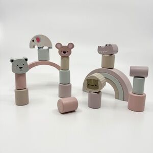 Wooden animals building blocks
